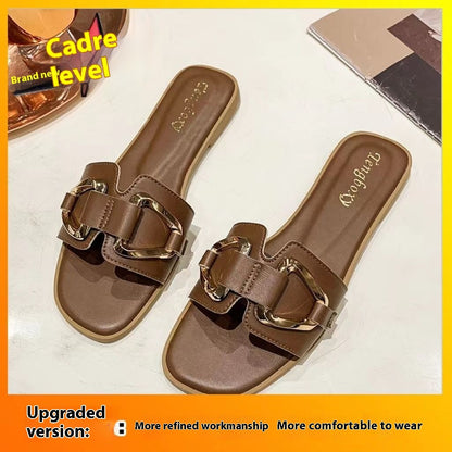 Women's Flat Summer Slippers for Outdoor Wear