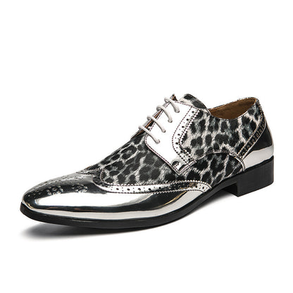 Men's Glossy Pointed Leather Shoes - British Style for Business and Leisure