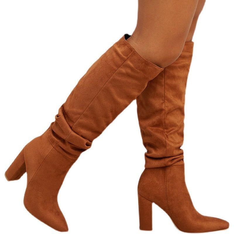 New Winter High Heel Knee-High Boots for Women