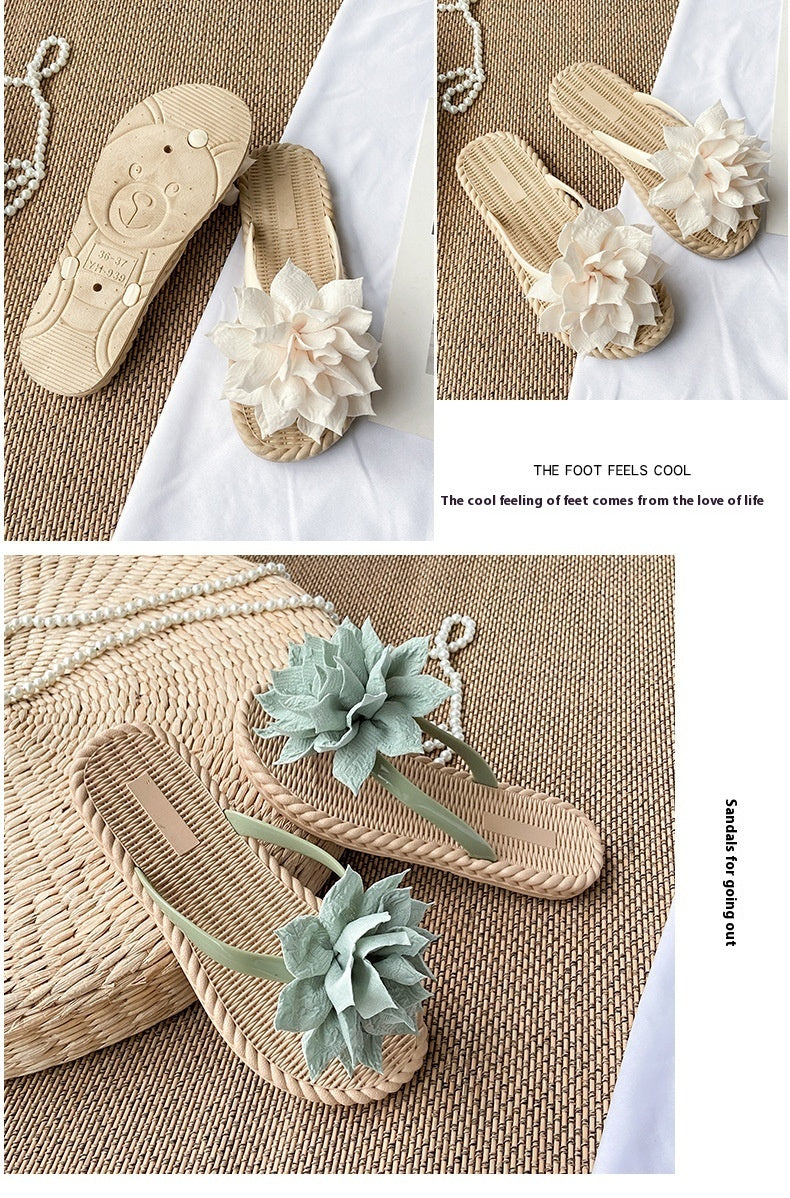 Gentle Women's Floral All-Matching Flat Shoes – Non-Slip Beach Sandals