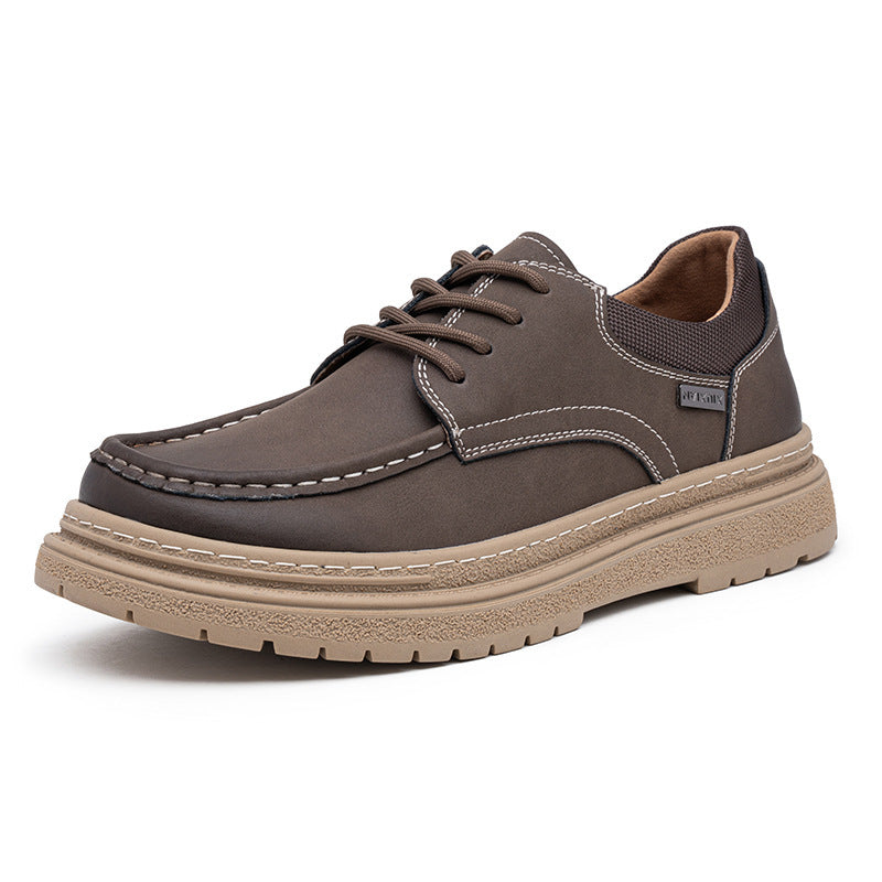 Men's Casual Leather Shoes - Autumn Retro Style Work Footwear