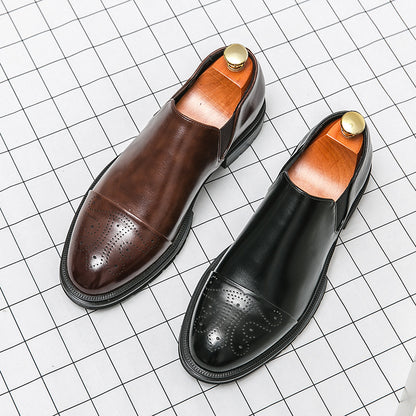 Men's New Slip-On Leather Shoes for Height Increase - Business Formal Wear