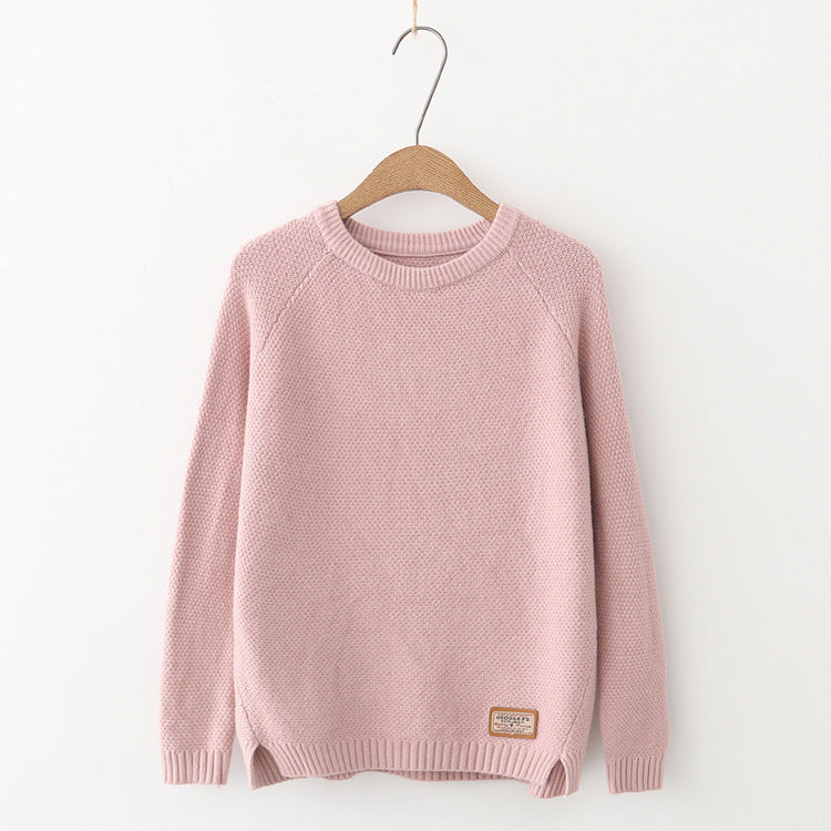 Base split knit sweater