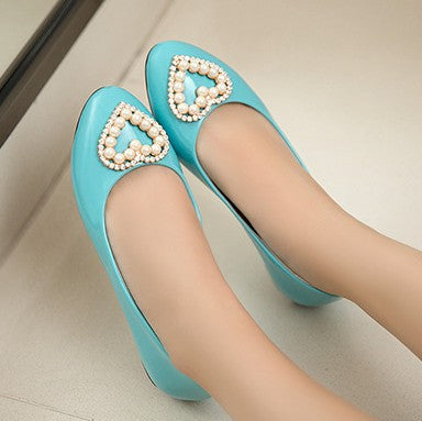 New Women's Round Toe Rhinestone Flat Shoes