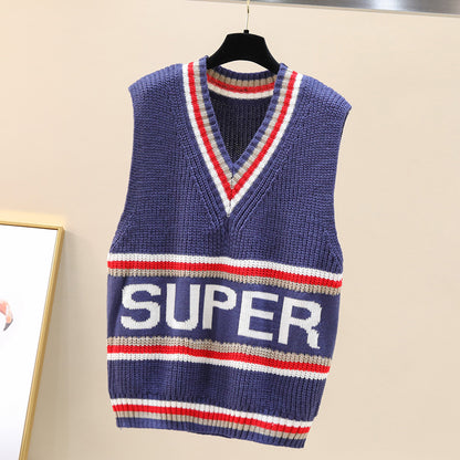 Women's letter sweater vest