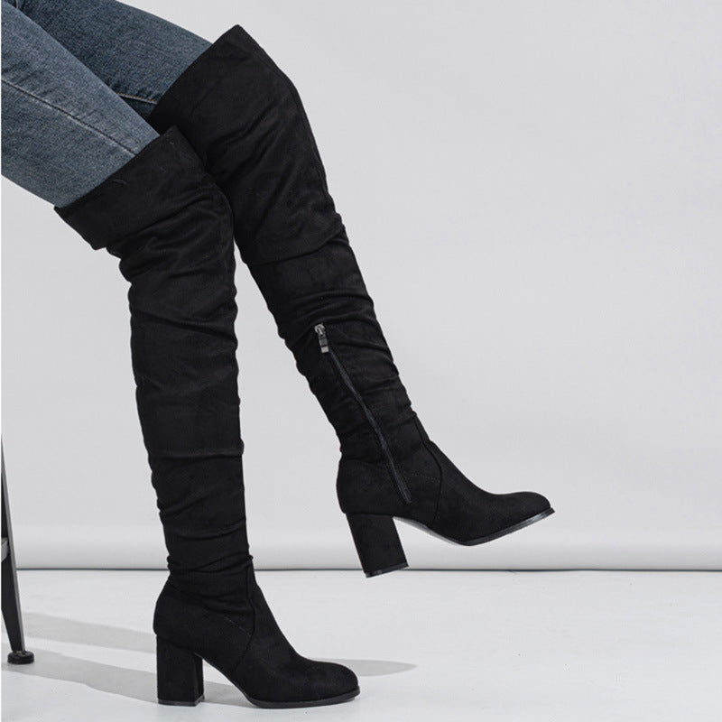 Women's Over-the-Knee High-Heeled Elastic Boots