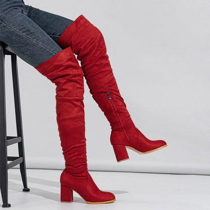 Women's Over-the-Knee High-Heeled Elastic Boots