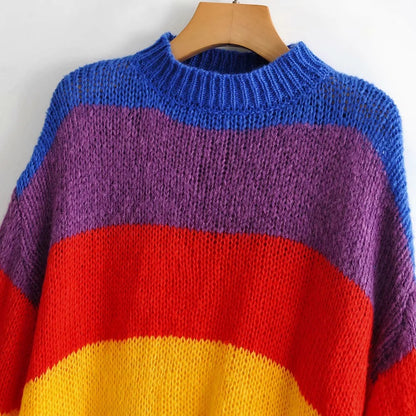 Knitted rainbow sweater