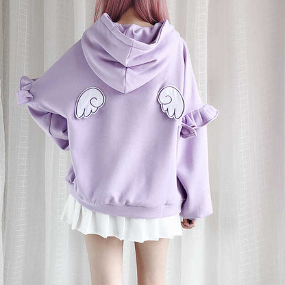 Puff Sleeve Sweet Ruffle Sweatshirt