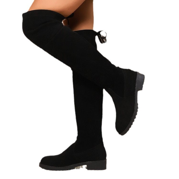 Women's High Platform Fashion Boots – Solid Color Design