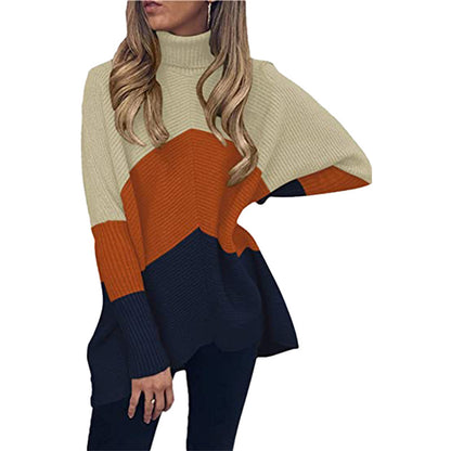 Versatile Loose Pullover Sweater with Bat Sleeves - Mid-Length