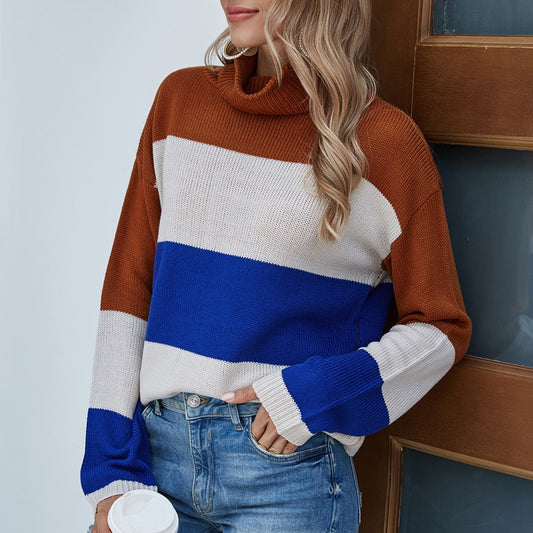 Striped turtleneck sweater