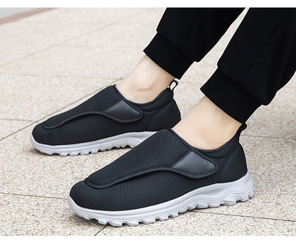 Men's Adjustable Velcro Walking Shoes for Widened Instep and Swollen Feet