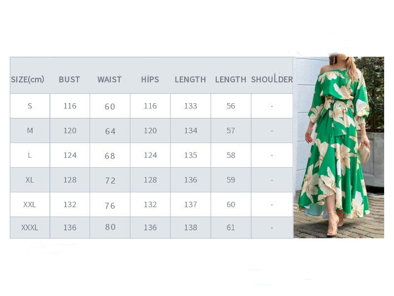 Women's Printed Lantern Sleeve Dress