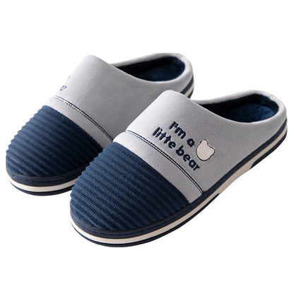 Plus Size Men's Indoor Cotton Slippers – Warm and Non-Slip