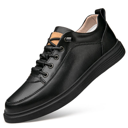 Men's Plus Size Retro Leather Skateboard Shoes with Soft Punched Design