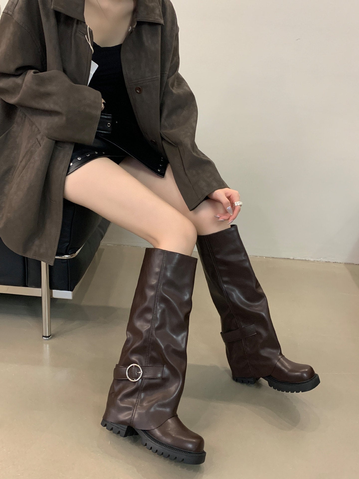 Thick Bottom Versatile Long Boots for Women