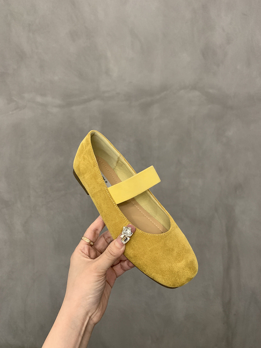 Vintage French Style Soft Bottom Round Head Summer Flats