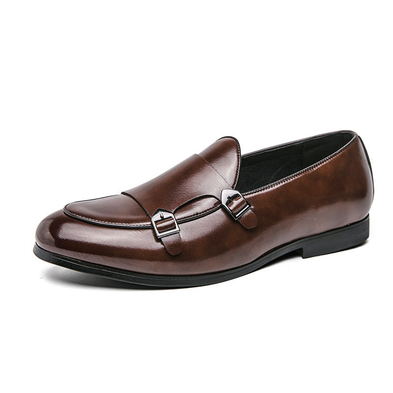 New Autumn Men's Double Buckle Leather Shoes