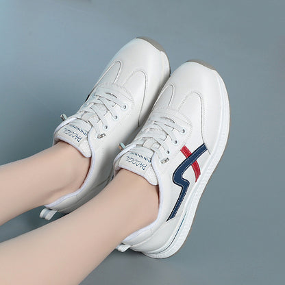 Lightweight Soft Sole Leather Non-Slip Leisure Sneakers