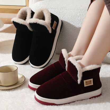 Winter Warm Plus Velvet Cotton Home Shoes