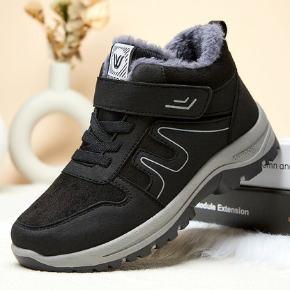 Women's Winter Velcro Snow Boots - Cotton Lined