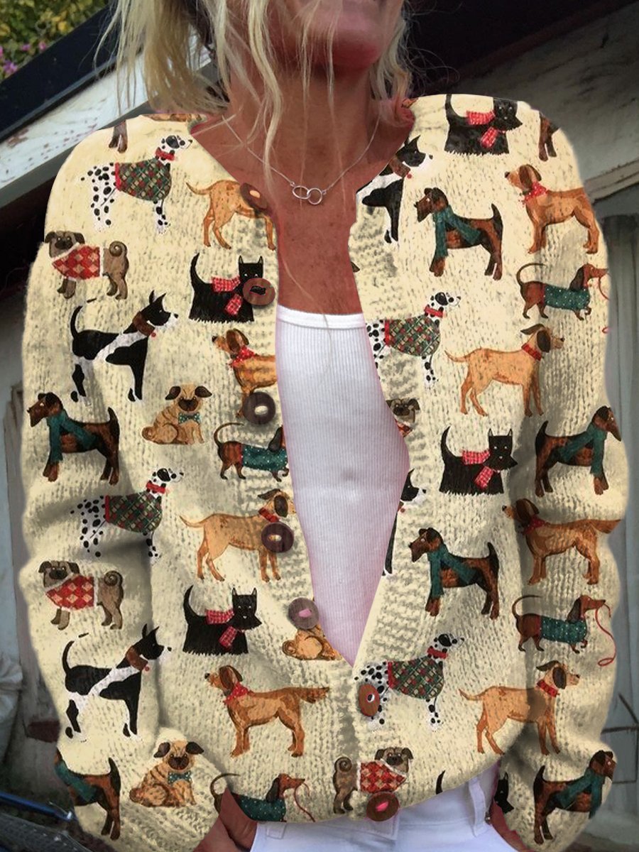 Women's Floral Cardigan with Animal-Inspired Elements