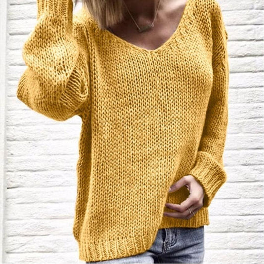 V-neck sweater loose sweater