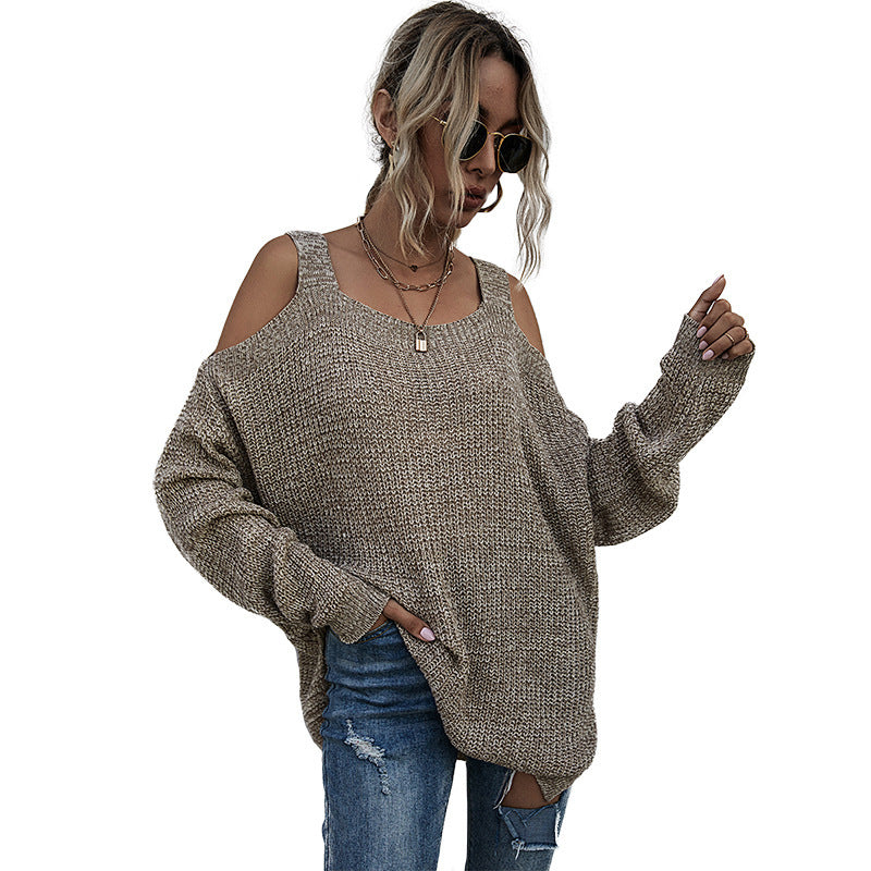 Pure color casual sweater