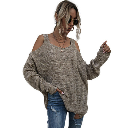 Pure color casual sweater