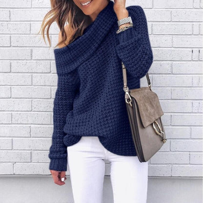 Sweater solid color turtleneck sweater