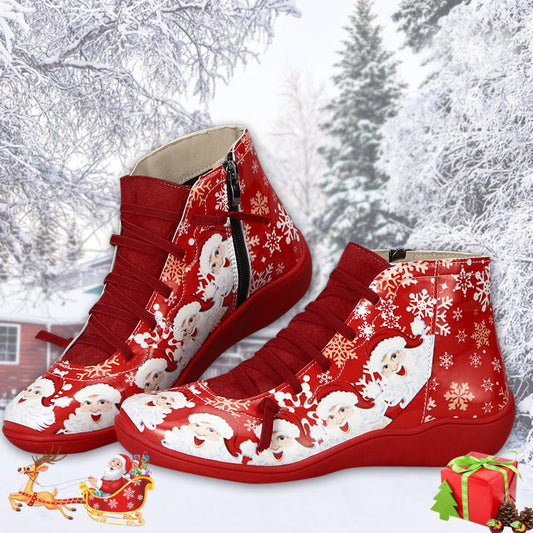 Stylish Women's Flat Ankle Boots: Perfect for Casual Christmas Wear