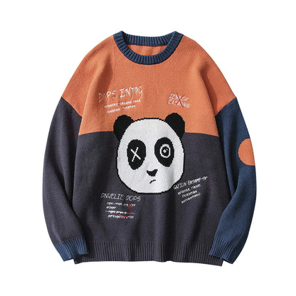 Cartoon panda jacquard sweater