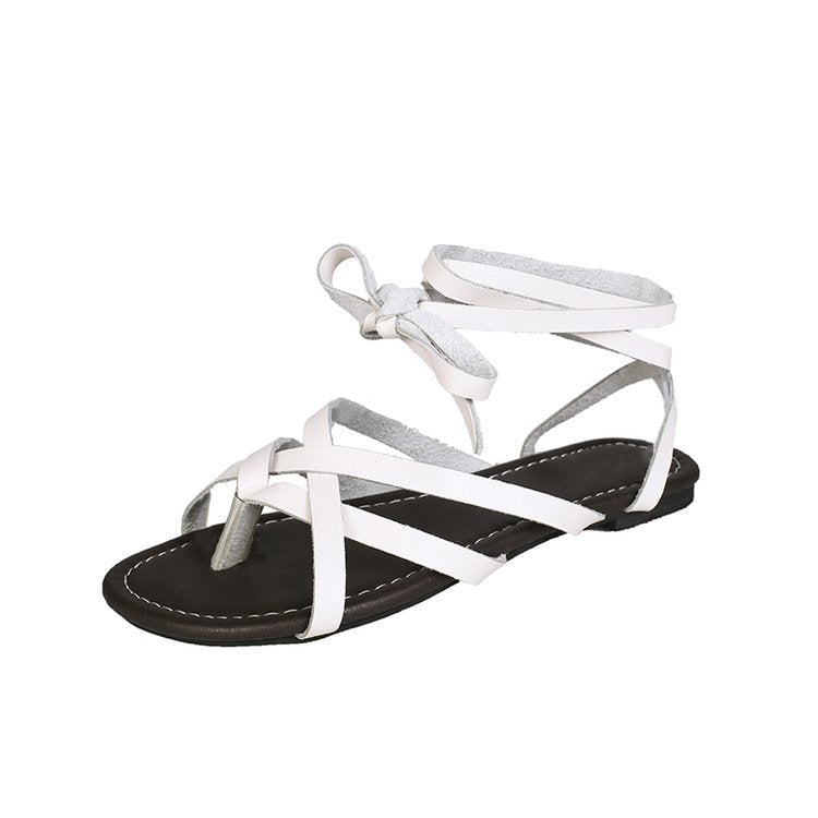 Flat Cross Strap Sandals in Plus Sizes - Ideal for Summertime