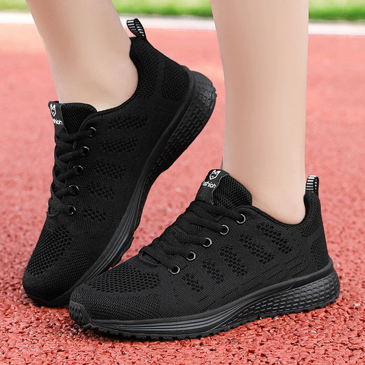 Women's Hollow-Out Black Sports Casual Shoes Perfect for Summer