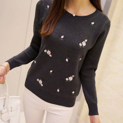 Women's embroidered sweater print