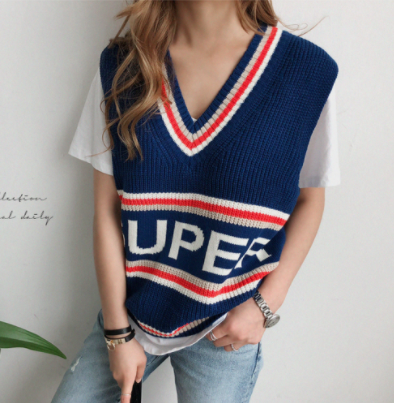 Women's letter sweater vest