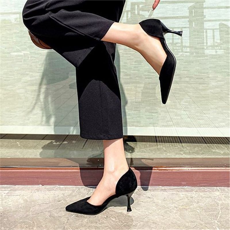 New Summer Stiletto Heel Pointed Black High Heels