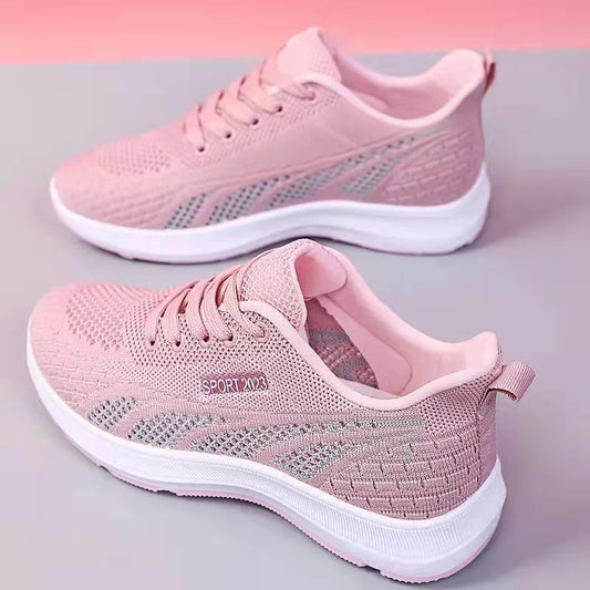 Women's Flat Breathable Mesh Sneakers – Casual Soft Bottom Shoes