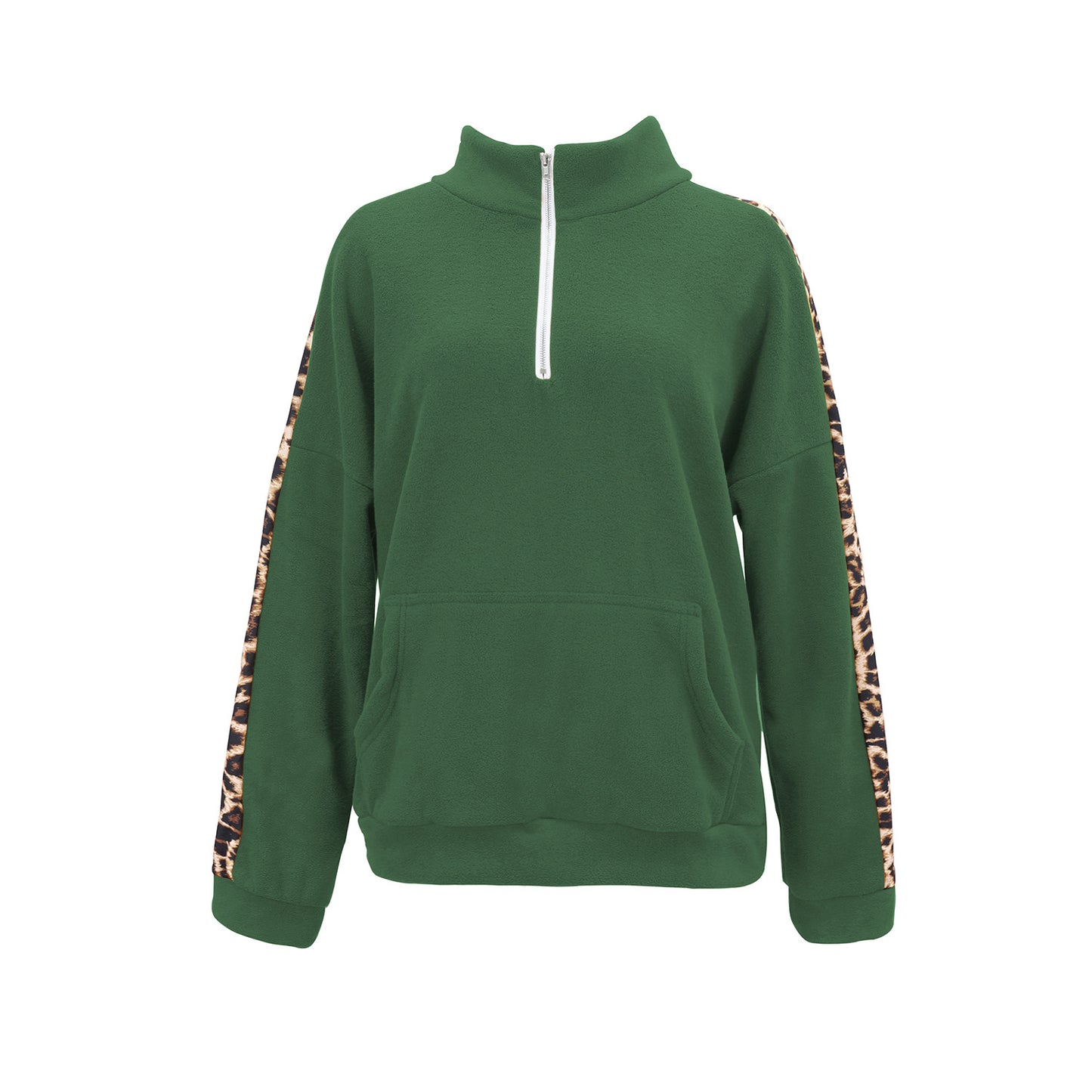 Hoodie leopard print patchwork top