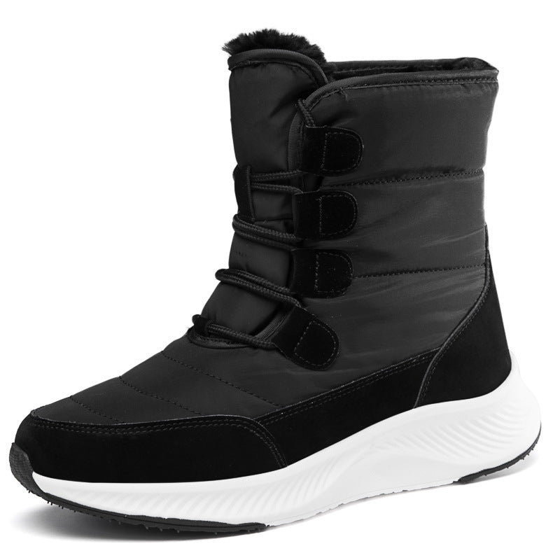 Women's Waterproof Mid-Calf Snow Boots with Front Zipper