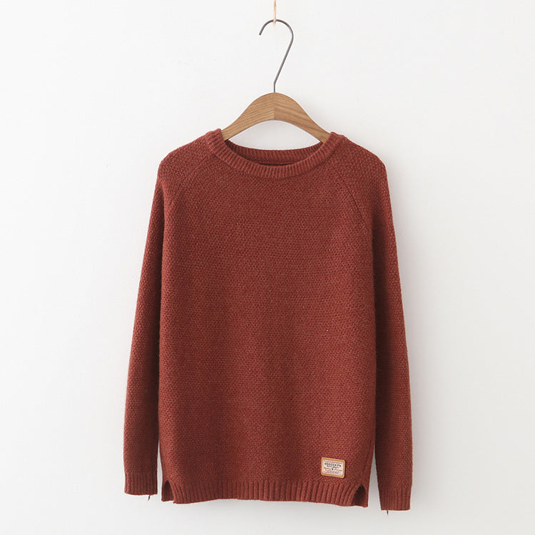 Base split knit sweater