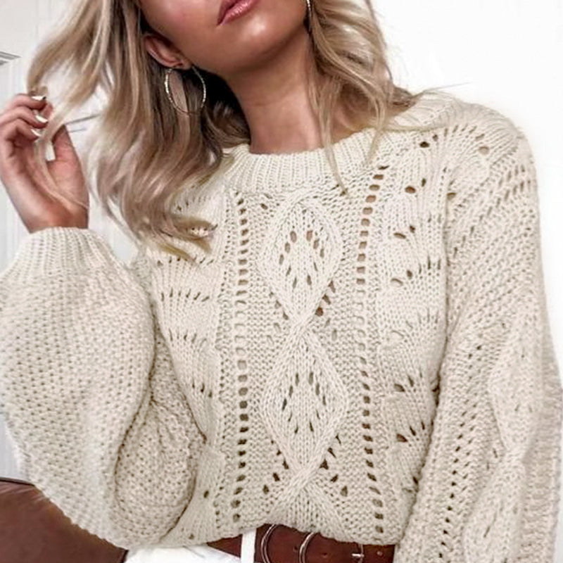 Hollow twist needle sweater