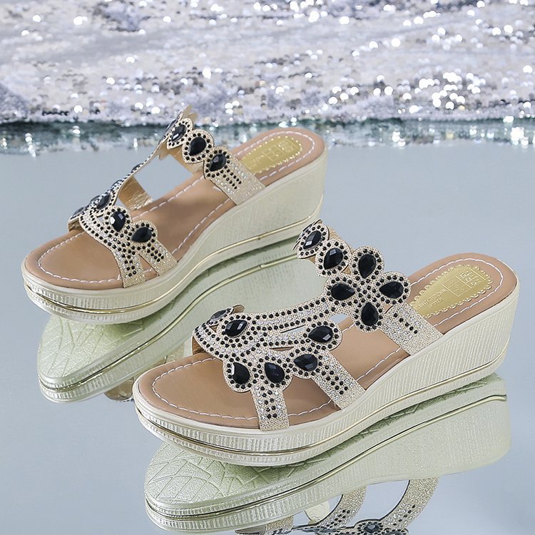 Slippers Flat Bottom Comfort Women's Rhinestone Sequins