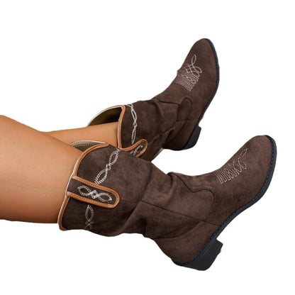 Women's Vintage Embroidered Western Cowboy Boots