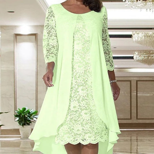 Women's Lace Long Sleeve Dress Chiffon