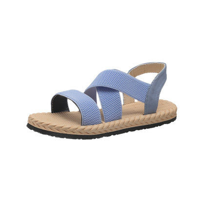 Soft Bottom Cross Plus Size Flat Roman Shoes