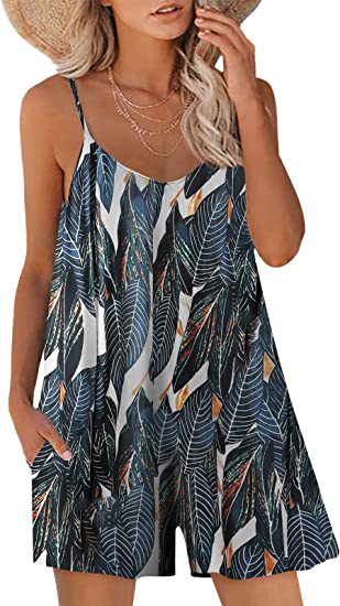 Women's Printed Fashion Casual Loose Jumpsuit