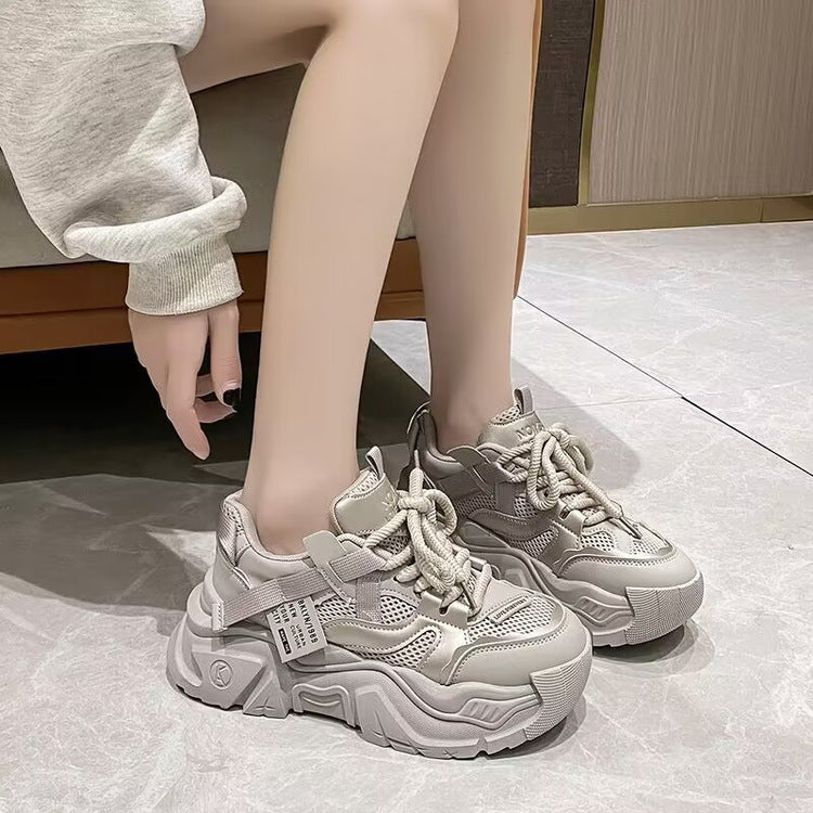 Fleece-Lined All-Matching Casual Sneakers with Thick Bottom and Height Increase