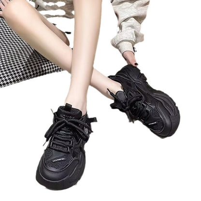 Fleece-Lined All-Matching Casual Sneakers with Thick Bottom and Height Increase